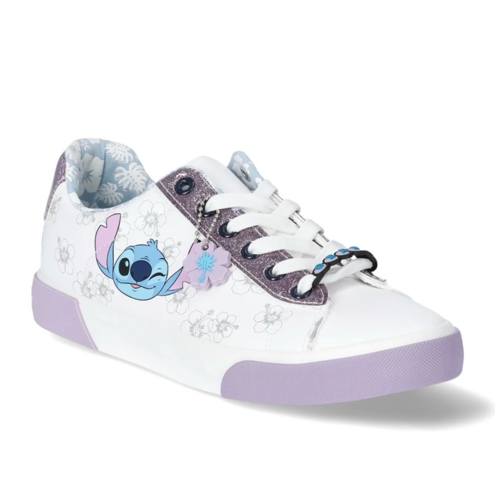Disney Women’s' Stitch White and Purple Sneakers
